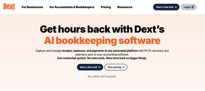 Dext: AI bookkeeping software that captures and processes PDF invoices automatically, syncs with Xero and QuickBooks